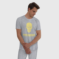 Пижама хлопковая мужская Железные воины лого винтаж, цвет: меланж — фото 2