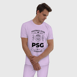 Пижама хлопковая мужская PSG: Football Club Number 1 Legendary, цвет: лаванда — фото 2