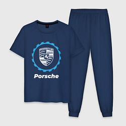Пижама хлопковая мужская Porsche в стиле Top Gear, цвет: тёмно-синий