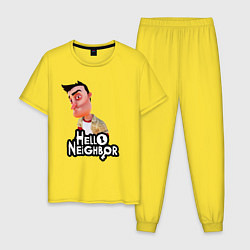 Пижама хлопковая мужская Hello Neighbor Привет сосед Ник Рот, цвет: желтый