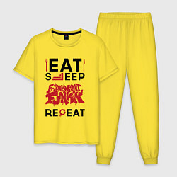Мужская пижама Надпись: Eat Sleep Friday Night Funkin Repeat