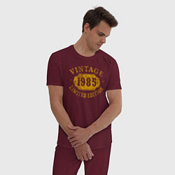 Пижама хлопковая мужская Винтаж 1985, цвет: меланж-бордовый — фото 2