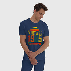 Пижама хлопковая мужская Ограниченное винтажное издание 1985 года, цвет: тёмно-синий — фото 2