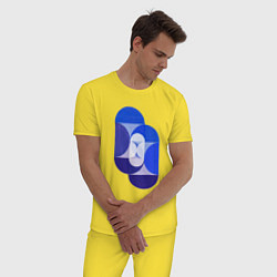 Пижама хлопковая мужская Key Blue, цвет: желтый — фото 2