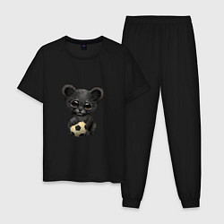 Пижама хлопковая мужская Футбол - Пантера, цвет: черный