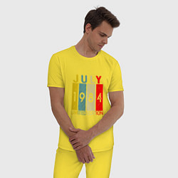 Пижама хлопковая мужская 1984 - Июль, цвет: желтый — фото 2