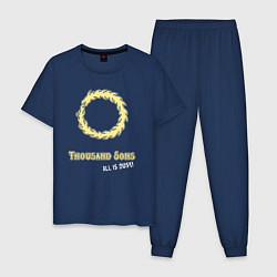Пижама хлопковая мужская Тысяча сынов хаос винтаж лого, цвет: тёмно-синий