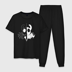 Пижама хлопковая мужская Hollow Knight черное и белое, цвет: черный