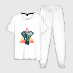 Пижама хлопковая мужская Elaphant Adventure, цвет: белый