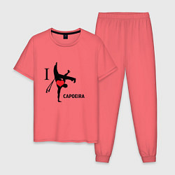 Пижама хлопковая мужская I LOVE CAPOEIRA, цвет: коралловый