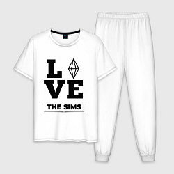 Пижама хлопковая мужская The Sims love classic, цвет: белый