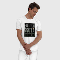 Пижама хлопковая мужская Straight Outta Bikini Bottom, цвет: белый — фото 2