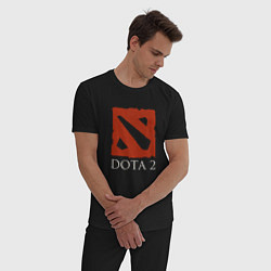 Пижама хлопковая мужская Логотип игры Дота 2, цвет: черный — фото 2