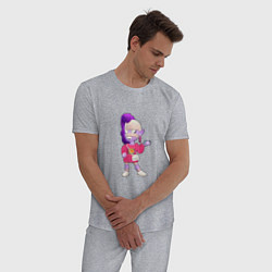 Пижама хлопковая мужская Бравлер Эмз на стиле Бренды Бравл Старс, цвет: меланж — фото 2
