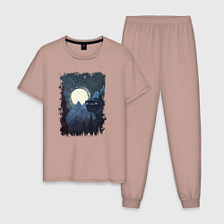 Пижама хлопковая мужская Джип и пропасть, цвет: пыльно-розовый
