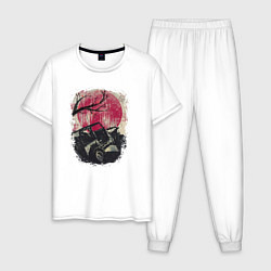 Пижама хлопковая мужская Бездорожье Япония, цвет: белый