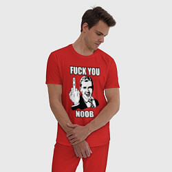 Пижама хлопковая мужская Иди на, нуб - Посылание неумелого игрока, цвет: красный — фото 2