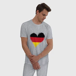 Пижама хлопковая мужская Сердце - Германия, цвет: меланж — фото 2