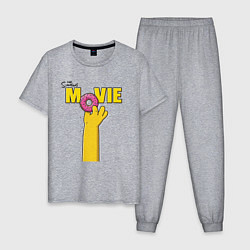 Пижама хлопковая мужская The Simpsons Movie, цвет: меланж