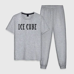 Пижама хлопковая мужская Ice Cube - logo, цвет: меланж