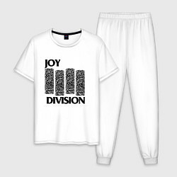 Пижама хлопковая мужская Joy Division - rock, цвет: белый