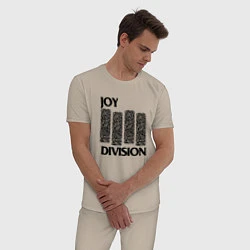 Пижама хлопковая мужская Joy Division - rock, цвет: миндальный — фото 2