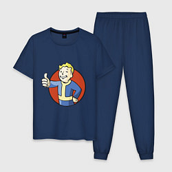 Пижама хлопковая мужская Vault boy like, цвет: тёмно-синий