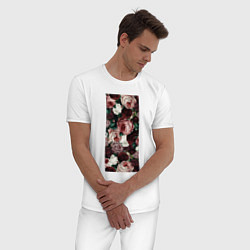 Пижама хлопковая мужская Роза 90х, цвет: белый — фото 2