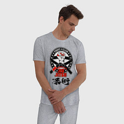 Пижама хлопковая мужская Jiu-jitsu Brazilian fight club, цвет: меланж — фото 2