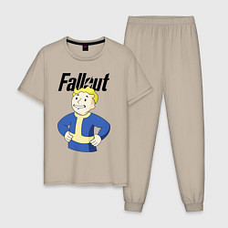 Пижама хлопковая мужская Fallout blondie boy, цвет: миндальный