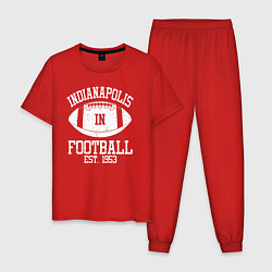 Пижама хлопковая мужская Индианаполис американский футбол, цвет: красный
