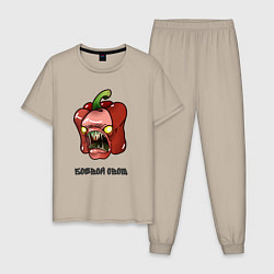 Пижама хлопковая мужская Боевой овощ, цвет: миндальный