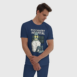 Пижама хлопковая мужская Bender - hospital, цвет: тёмно-синий — фото 2