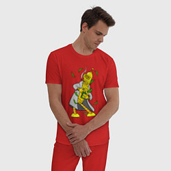 Пижама хлопковая мужская Golden Bender, цвет: красный — фото 2