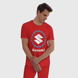 Пижама хлопковая мужская Suzuki в стиле Top Gear, цвет: красный — фото 2