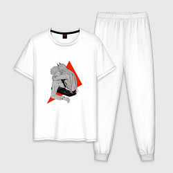Пижама хлопковая мужская Denji & Power, цвет: белый