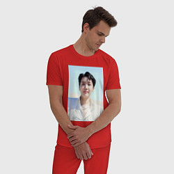 Пижама хлопковая мужская Солнышко Джей-Хоуп, цвет: красный — фото 2