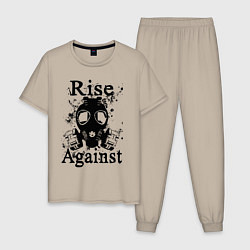 Пижама хлопковая мужская Rise Against rock, цвет: миндальный