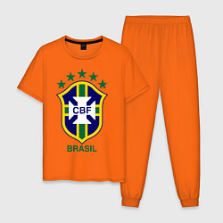 Пижама хлопковая мужская Brasil CBF, цвет: оранжевый