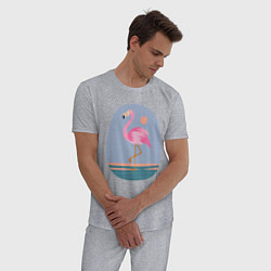 Пижама хлопковая мужская Фламинго, цвет: меланж — фото 2