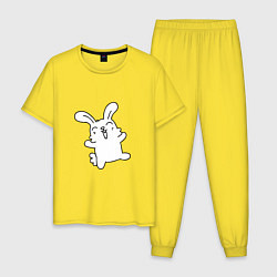 Пижама хлопковая мужская Happy Bunny, цвет: желтый