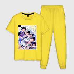 Пижама хлопковая мужская Этапы жизни Джотаро- JoJO, цвет: желтый