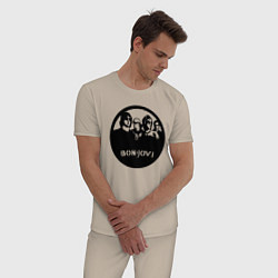 Пижама хлопковая мужская Bon Jovi rock, цвет: миндальный — фото 2