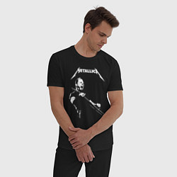Пижама хлопковая мужская James Hetfield, цвет: черный — фото 2