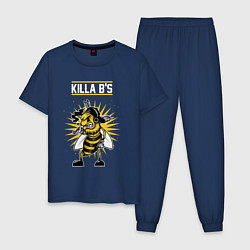 Пижама хлопковая мужская Wu - Killa BS, цвет: тёмно-синий