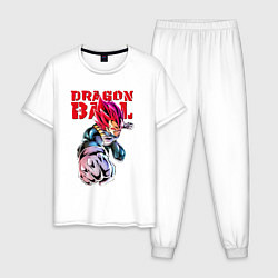 Пижама хлопковая мужская Жемчуг Дракона - Вегета, цвет: белый