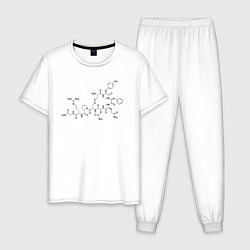 Пижама хлопковая мужская Окситоцинчик, цвет: белый