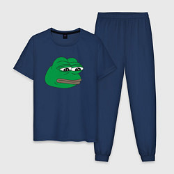 Пижама хлопковая мужская Лягушонок Пепе-Frog Pepe, цвет: тёмно-синий