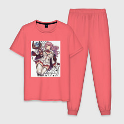 Пижама хлопковая мужская Sweet Flare, цвет: коралловый