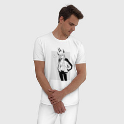 Пижама хлопковая мужская Человек-бензопила Пауэр, цвет: белый — фото 2
